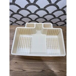 Vintage Rubbermaid 6054 Space Saver Drainer Dish Dry Rack Plastic Almond Beige